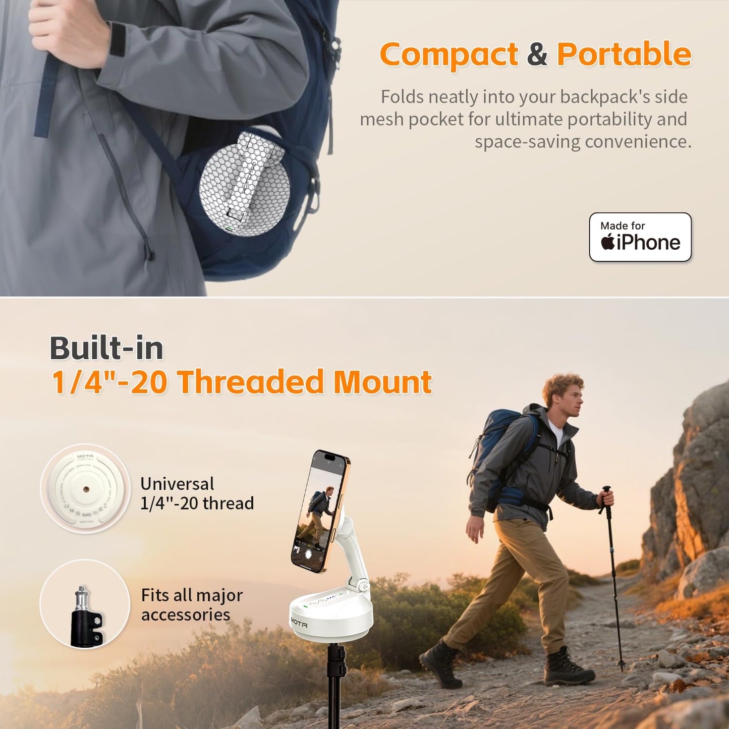 Magnetic Auto Face Tracking Stand (White)