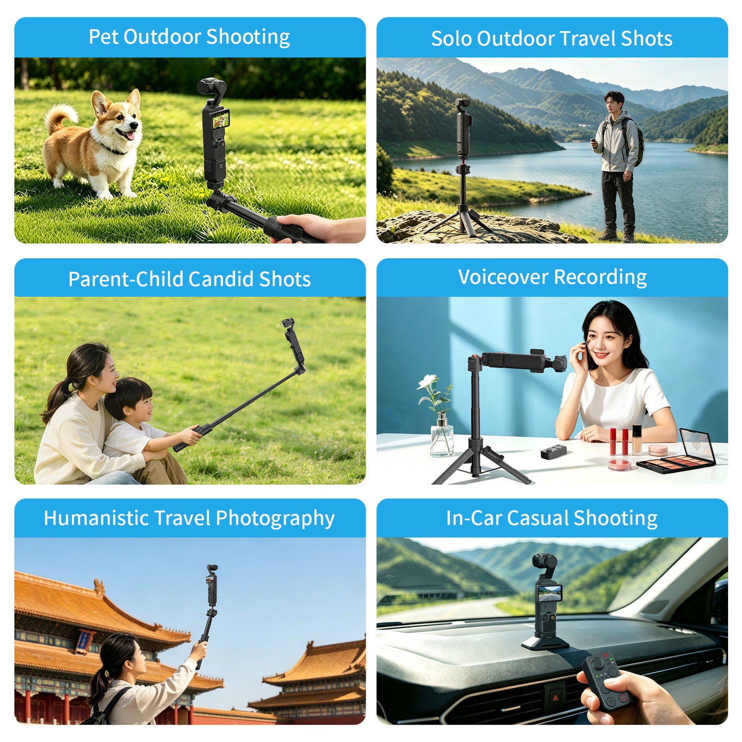 COMITOK POST Selfie Stick with Remote for DJI Pocket 3/4/4P