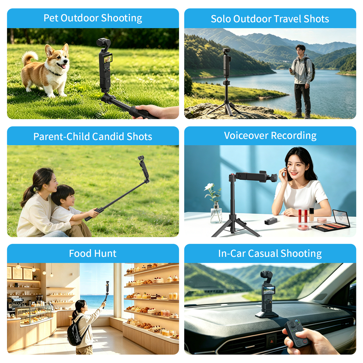 Upgrade COMITOK POST Selfie Stick with Remote for DJI Pocket 3/4/4P