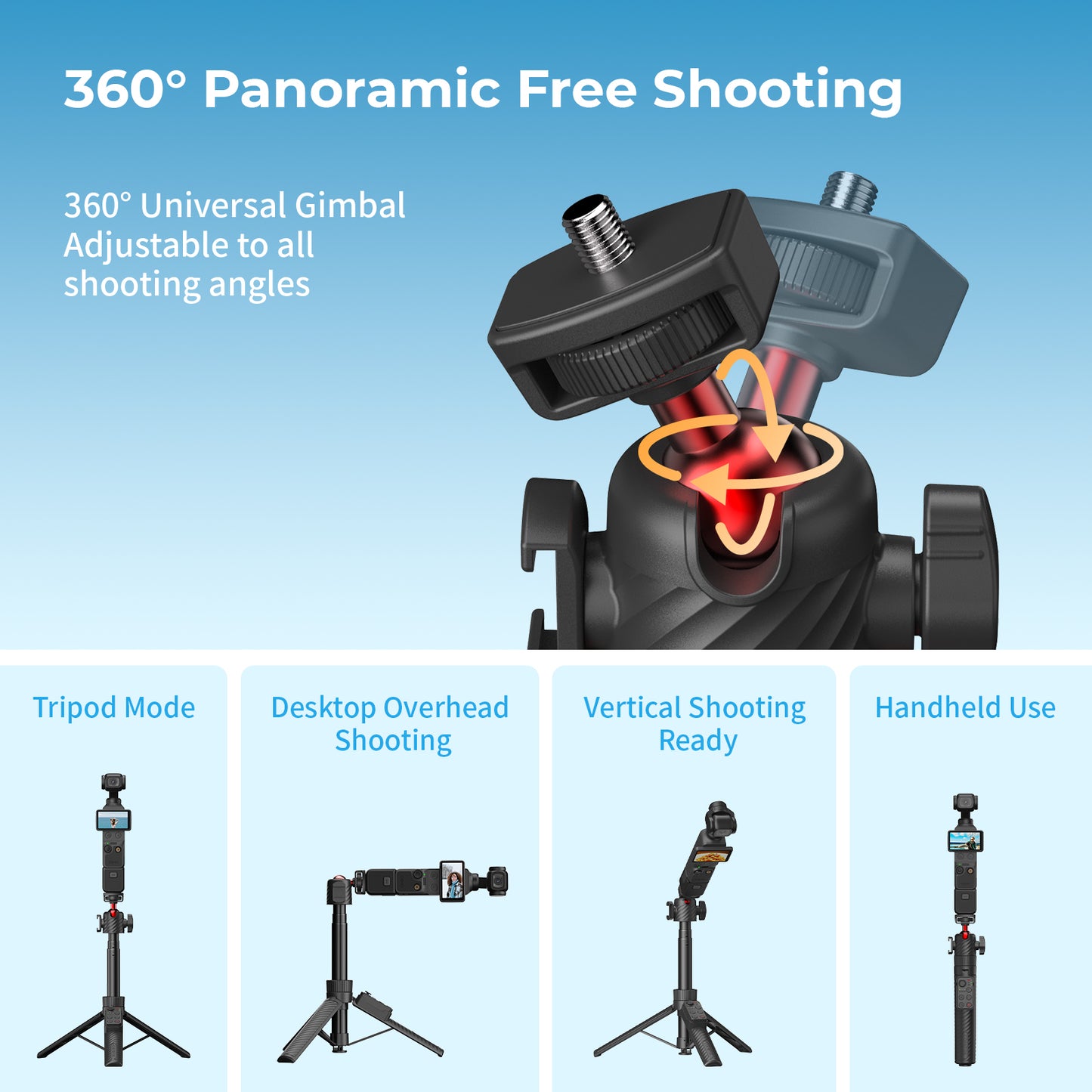 COMITOK POST Selfie Stick with Remote for DJI Pocket 3/4/4P